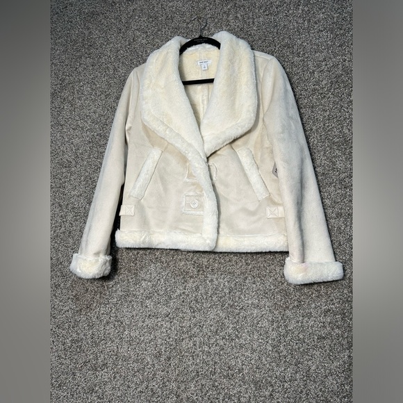NWT Nine West Faux-suede Aviator Jacket Size Small - Picture 4 of 7